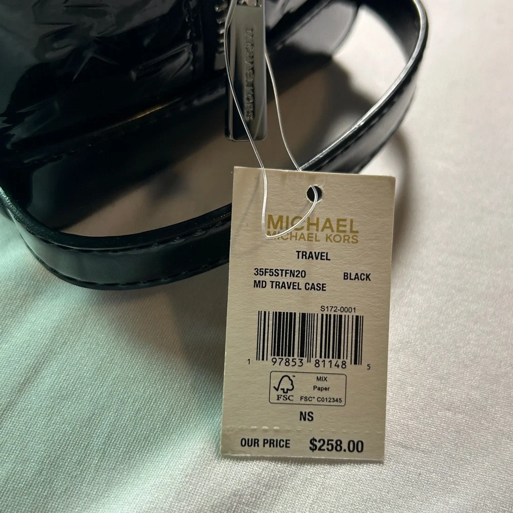 Michael Kors Jet Set Patent Logo Debossed Travel Bag
